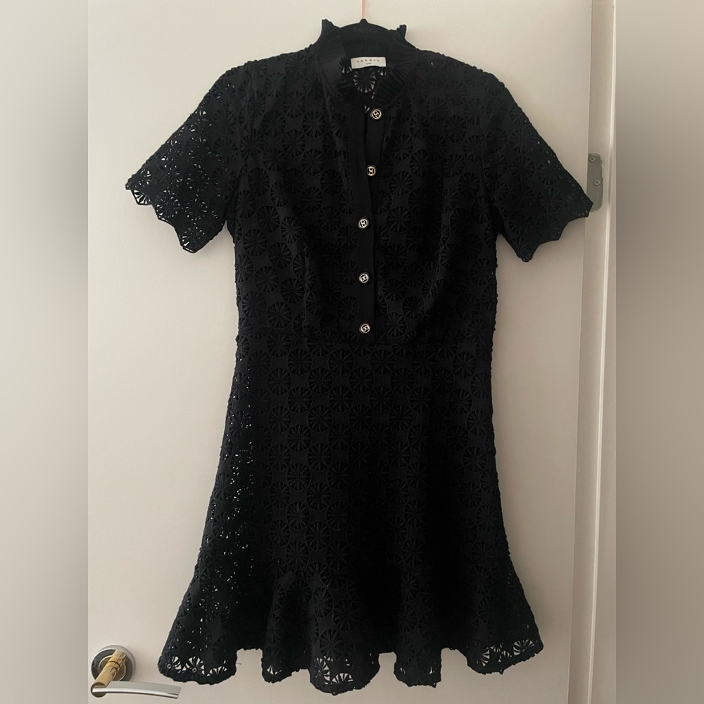 Sandro Paris black mini dress; size FR 36; US size small